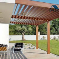 Pergola bioclimatique en aluminium personnalisée, imperméable, avec revêtement en poudre, toit à lames motorisé/manuel, pavillon solaire