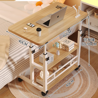 Bureau d'ordinateur moderne compact sur roulettes, table d'écriture portable pour petit espace, bureau à domicile, table pliante mobile pour étude