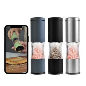 Đồ dùng nhà bếp lọ gia vị thủy tinh đặt nhà máy cho nhà bếp bằng thép không gỉ Hướng dẫn sử dụng muối và hạt tiêu Nhà Máy Xay đặt lõi gốm - Product Image 1