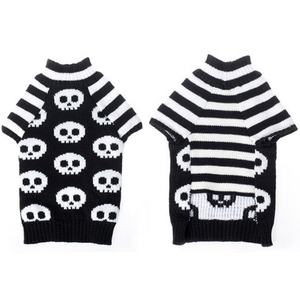 هالوري فاسق نمط الجمجمة سترات دافئة رخيصة سوداء شريط ملابس كلب أليف للكلاب الصغيرة - Product Image 2