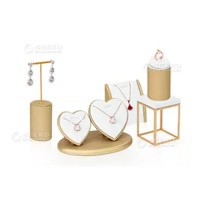 Manufacturing Necklace Ring Bangle Display Brush Pu Leather Jewelry Display Stand Set Supplier