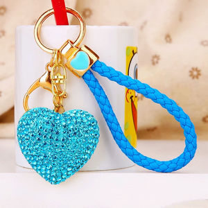 Hot Selling Women Girl Gifts Sparkly Crystal Car Key Ring <b>Holder</b> Bling Bling Heart Shape Rhinestone Keychain - Product Image 4