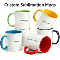 Vente en gros de tasses en céramique de 11 oz, tasses bicolores, tasses à sublimation, tasses personnalisées, tasses vierges pour clients d'entreprise, cadeaux souvenirs