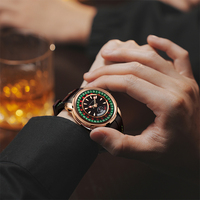 Montre mécanique automatique Lucky Harvey European Roulette pour homme, 43 mm, acier inoxydable, saphir, jeu de casino, ZLS303