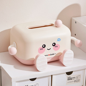 Cute Tissue Box Blue Cartoon Design For Living Room Bathroom Desktop Use Pull Out Tissues Storage - Product Image 4