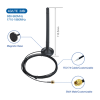 Antenne externe double bande GSM LTE à visser 2dBi en caoutchouc omnidirectionnelle 880-1880MHz pour modem passerelle IoT mâle