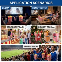 Bac à popcorn réutilisable en PP avec impression de logo personnalisé, boîte à popcorn multi-usages pour Halloween, Pâques, fournitures de fête