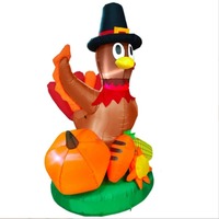 Décoration de jardin d'extérieur pour Thanksgiving à bon prix : Dinde gonflable de dessin animé pour les fêtes de patio, produit très vendu