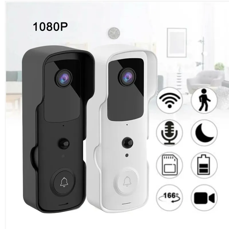 Draadloze Wifi Smart Video Deurbel Camera Beveiliging Deurbel Met Ring En 18650 Batterijen