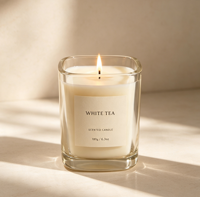 Bougie parfumée de luxe, exclusive, de haute qualité, en céramique moderne, sur le thème de la mer, en pot de 11 onces, marque privée.