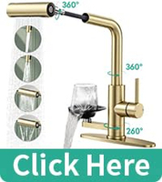 Robinet de cuisine en gros avec rince-tasses intégré, extractible, 4 modes de pulvérisation, en acier inoxydable doré brossé, prix usine OEM