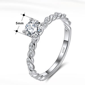 خواتم من أحجار الزركونيا المكعبة خواتم من أحجار الزيركونيا المكعبة مجوهرات للنساء خاتم فضة للخطوبة - Product Image 5