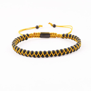 New Fashion Bracelet 3mm Matte Onyx Beads Braided Handmade Cord Macrame Bracelets Men Jewelry With Logo JBS12834