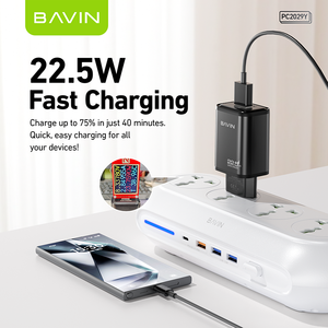 <span class=keywords><strong>Chargeur</strong></span> intelligent rapide BAVIN Home Office Mobile Phone Wall PC2029Y EU USB 22.5W avec câble USB - Product Image 3