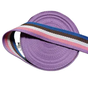 Custom Wholesale Pet Heavy Striped Pattern Cotton Webbing Tube 38mm Webbing Tape Webbing Cotton