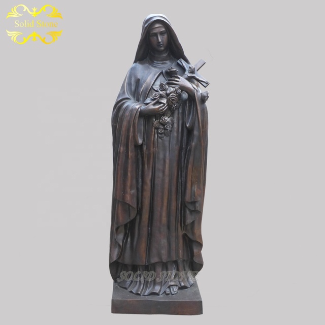 Bronze Female Metal Virgin Mary Sculpture Home Decor Brass Statue