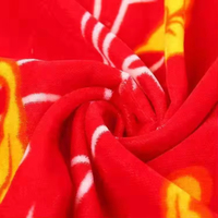 Tissu en velours polyester tissé imprimé floral rouge, poids moyen, nouveau design, pour ameublement, référence 5000 - Article très demandé