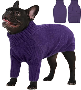 Pulls en tricot unis à col roulé pour chien, vêtements d'hiver chauds de qualité supérieure, grandes tailles 4XL 5XL, pour grands chiens Labrador, tricotés, thermiques et épais - Product Image 2