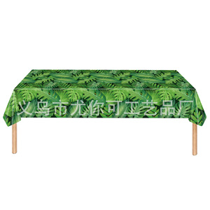 Palm Leaf <b>Tablecloth</b> <b>Square</b> Disposable PE Table Cover For Picnic Party Birthday Decoration - Product Image 1