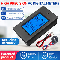Peacefair PZEM-021VH Meter Energi Satu Fasa AC 80-260V 10A LCD 4in1 Kwh Voltmeter Amperemeter Monitor Daya Rumah Tangga
