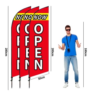 Drapeaux publicitaires personnalisés jaunes, bleus et rouges, drapeaux à plumes, bannières, drapeaux de plage - Product Image 4