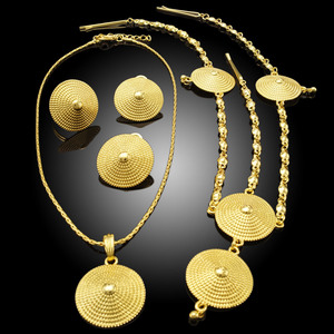 Zhuerrui – ensemble de <span class=keywords><strong>bijoux</strong></span> de maman plaqué or 18 carats, cadeau de fête des mères de haute qualité, dernier Costume italien, <span class=keywords><strong>bijoux</strong></span> de mariée simples HA16112205 - Product Image 3