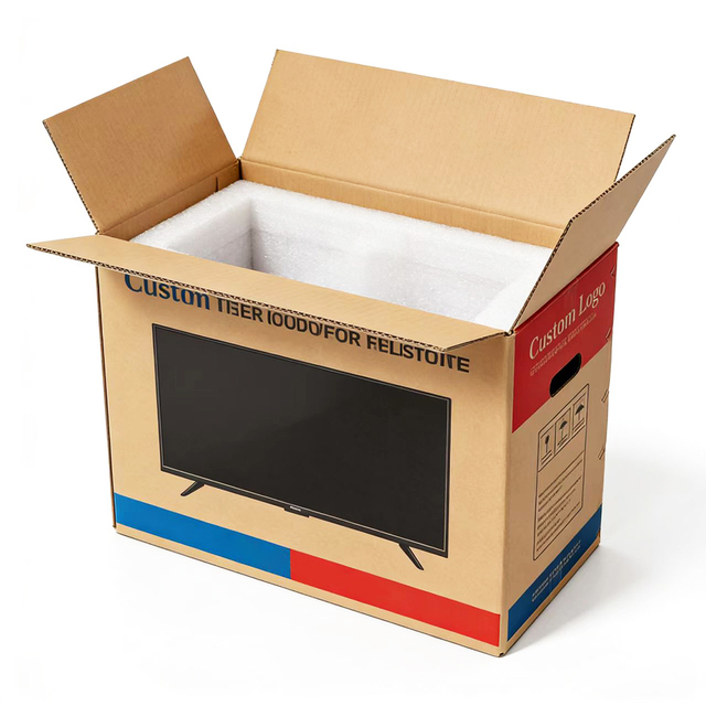 Custom Heavy Duty Recyclable TV Storage Moving Carton Box Corrugated Logistics Paper Packaging Shipping Box for LCD TV