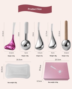 Cuchara de Hielo <span class=keywords><strong>para</strong></span> <span class=keywords><strong>Crioterapia</strong></span>, Cuchara de Acero Inoxidable <span class=keywords><strong>para</strong></span> Masaje Facial, Cuchara de Iones Negativos <span class=keywords><strong>para</strong></span> el Cuidado de la Piel - Product Image 6