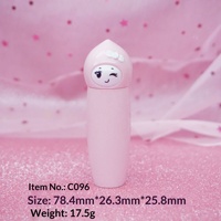 Tubos de Lápiz Labial Cosmético Vacíos, Sin Pedido Mínimo, Listos para Enviar, Diseño de Gato de Té Verde de Dibujos Animados, Color Rosa Bonito, 12.1mm, Tubo de Lápiz Labial Bonito en Stock