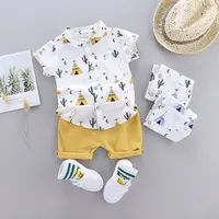 Baby Boys Clothes Set, Cactus Printed, Short Sleeve