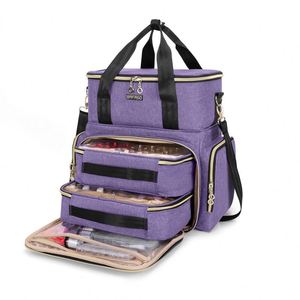 Échantillon Gratuit Nouvelle Arrivée Trousse de Voyage pour Vernis à Ongles avec 2 Compartiments Amovibles et Poches de Rangement pour Outils Sacs de Style de Vie - Product Image 6