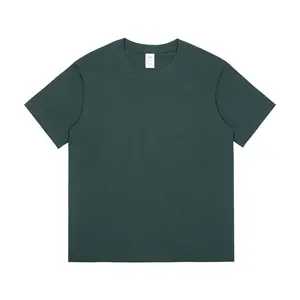 Ropa de verano para hombre, camiseta de manga corta de algodón puro de 230g de peso pesado, Camiseta holgada de Color sólido para hombre, camiseta de marca de moda