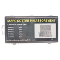ZM 555pcs Steel Split Cotter Pin Zinc Plated Fastener Clips Straight Hairpins Holds Pins