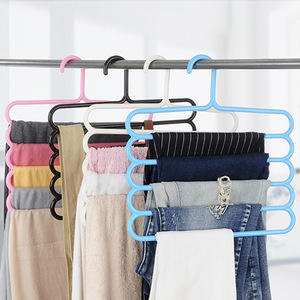 Perchero de cinco niveles para pantalones, organizador de ropa multicapa para pantalones, faldas, bufandas, perchero de almacenamiento para armario, forma rectangular - Product Image 1
