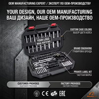Juego de Herramientas Mecánicas Portátiles Universales de Alta Calidad, 119 Piezas, Acero al Cromo Vanadio Profesional, para Reparaciones Automotrices y del Hogar, en Caja