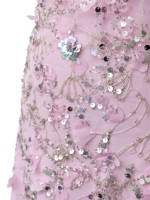 Tissu en dentelle de tulle 3D à motif floral, orné de perles et de paillettes, pour robe de mariée, de soirée ou de sirène