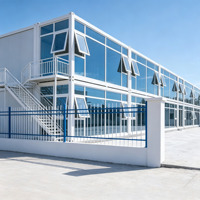 Maison d'hébergement modulaire préfabriquée à trois étages, type dortoir pour personnel, en conteneur, avec couloir extérieur, pour camp d'expéditions et logement multi-unités