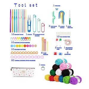 96 Pcs Aluminum Ergonomic Alloy <b>Crochet</b> Hooks and Yarn Sewing Needles Set <b>for</b> <b>Beginner</b> - Product Image 3