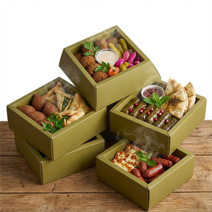 Boîte pyramidale en papier kraft personnalisée en vente chaude pour la restauration, les <span class=keywords><strong>bento</strong></span>, les plats à emporter, les collations, les desserts et les plateaux de dégustation - Product Image 3