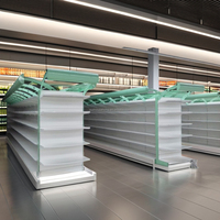 Couleurs disponibles personnalisées Présentoir d'épicerie au détail Étagères de gondole Rayonnage de supermarché Étagères de gondole de supermarché en métal