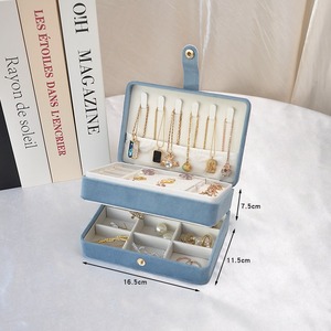 High-quality velvet <b>large</b>-capacity exquisite jewelry storage <b>box</b>, luxurious and anti-oxidation, suitable for daily use - Product Image 6