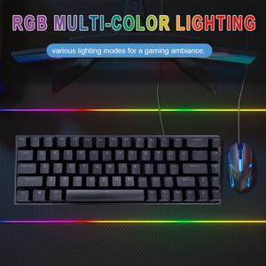 Tùy Chỉnh Lập Trình Từ Xách Tay Màu Đen Loại C Có Dây 68-Key 65 Phần trăm Chơi Game Cơ Khí Bàn Phím Với RGB Backlit - Product Image 2