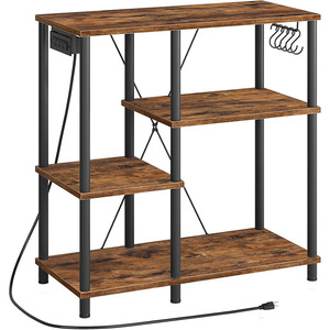 Kitchen Storage Rack With Hooks Multi Functional Industrial Design For Microwave <b>Toaster</b> Coffee Maker And Utensils Organization - Product Image 5
