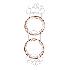 White Wash Wall Mounted Iron Metal Plate Rack Perfect For Kitchenware <b>Tabletop</b> Standing Multifunction Plate <b>Storage</b> Holder - Product Image 1