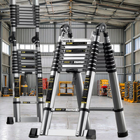 Échelle télescopique isolée en alliage d'aluminium réglable et portable, légère, multi-usages, extensible, pliable
