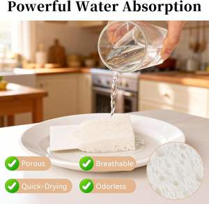 Éponge de nettoyage de cuisine en cellulose compressée, noire, super absorbante, naturelle, écologique et personnalisée - Product Image 4