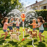 Machine à bulles électrique 2-en-1 et arroseur pour enfants – Jouet aquatique d'extérieur avec lumières pour l'été