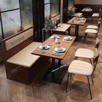 Combinaison Table et Chaises en Bois Massif Style Rétro pour Café, Salon de Thé, Bistro, Restaurant Occidental, Bar, et Mobilier de Restauration (Qingba)