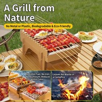 JIAHUI Tuin Familie Grote Wegwerp BBQ Grill 40x30cm Opvouwbare Papieren Houtskoolgrill Zonder Metaal Buiten Picknick Grill