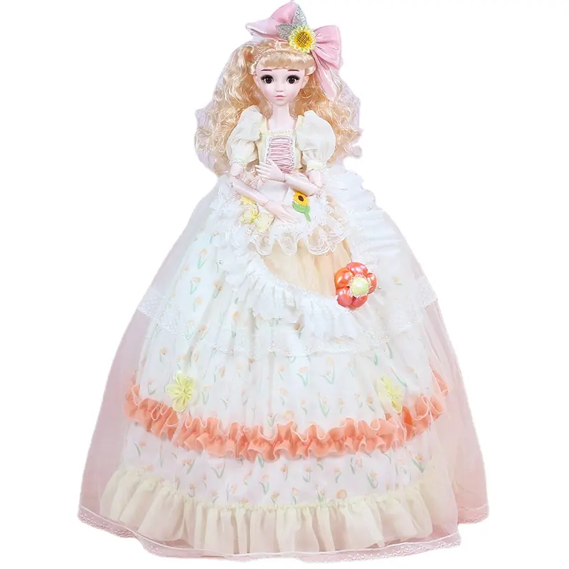 Yeni 60 cm gazlı bez elbise bebek Yade müzik bebek kız doğum günü hediyesi çocuk oyuncakları toptan